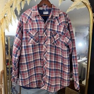 Miller Stockman for Western Living Plaid Men’s Button Down Pearl Snap Flannel